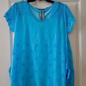 2 pc.-Johnny Was Cupro "Darla" Eyelet Top w/tank